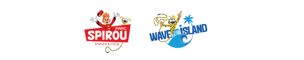 Logos Parc Spirou Provence et Wave Island